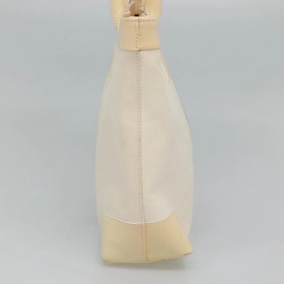 GUCCI Sherry Line Hand Bag Canvas White Black Auth ep7988 - Picture 6 of 15